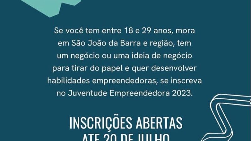 Capacitação do Juventude Empreendedora com inscrições abertas