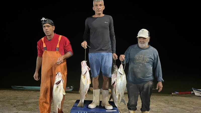 Prova do maior robalo vivo realizada na programação esportiva do Circuito Junino