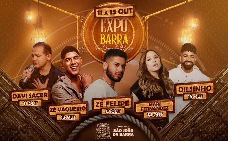 Definidas as atrações musicais nacionais da ExpoBarra