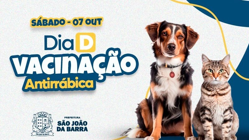 Dia D da campanha de vacinação antirrábica em SJB acontece no sábado