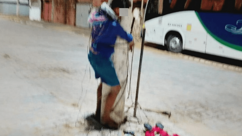 Suspeito de furto espancado e amarrado a um poste na localidade de Tele Santana, em Grussaí