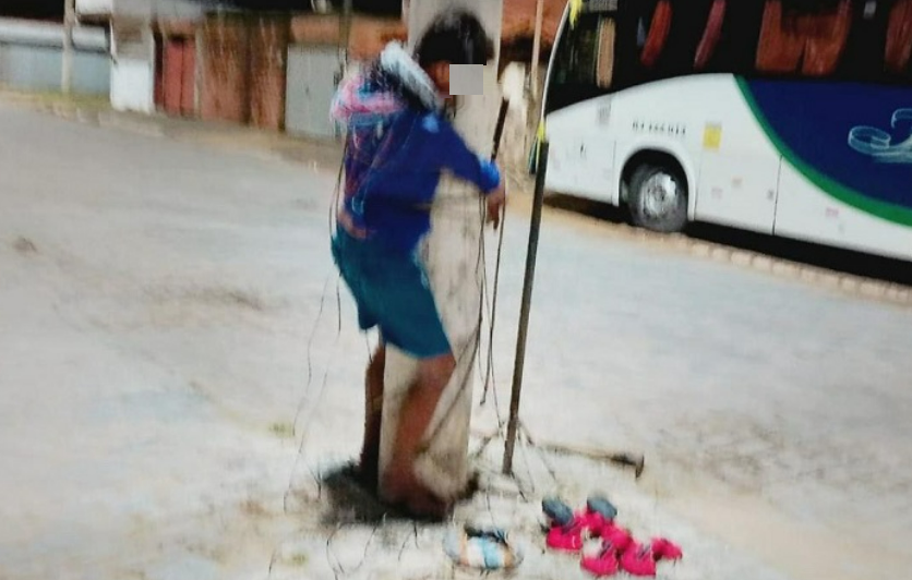 Suspeito de furto espancado e amarrado a um poste na localidade de Tele Santana, em Grussaí