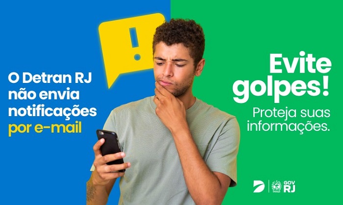 Detran RJ alerta sobre sites falsos e tentativas de fraude por e-mail e SMS