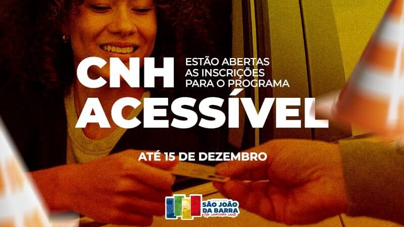 Inscrição para Programa CNH Acessível inicia nesta quarta em SJB