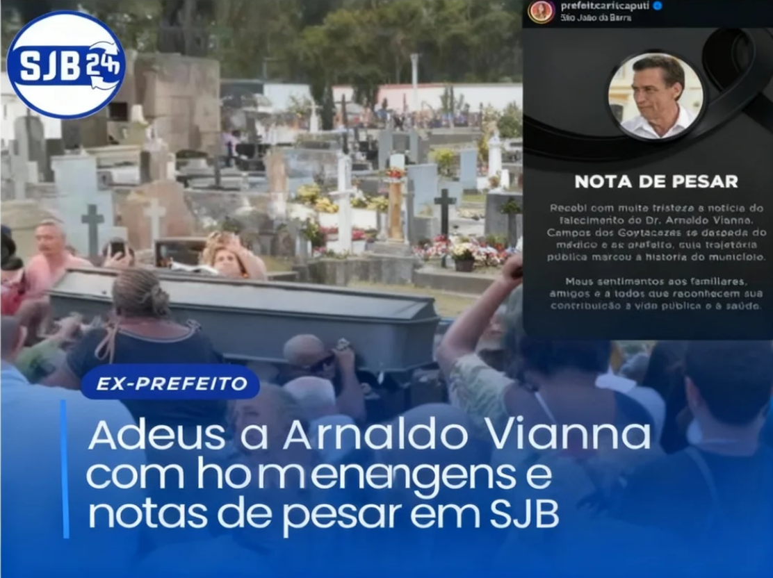 Adeus a Arnaldo Vianna com homenagens e notas de pesar em SJB