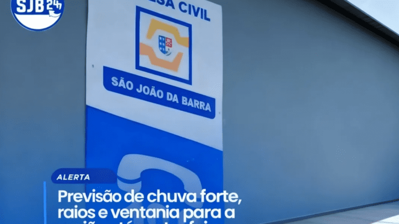 Previsão de chuva forte, raios e ventania para região até sexta-feira