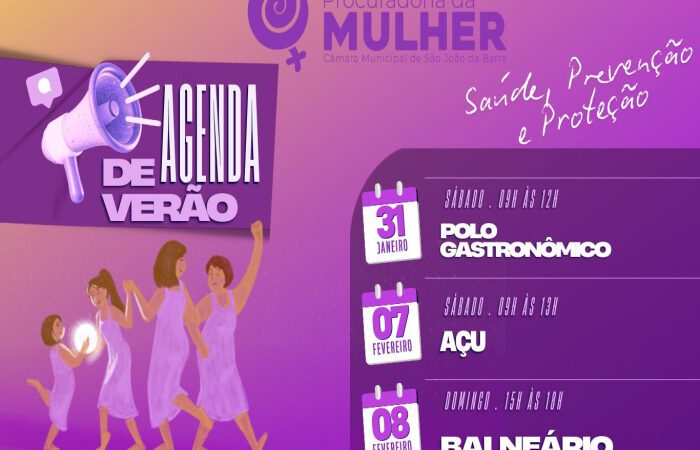 Procuradoria da Mulher terá programação de verão a partir deste sábado (31), em Grussaí