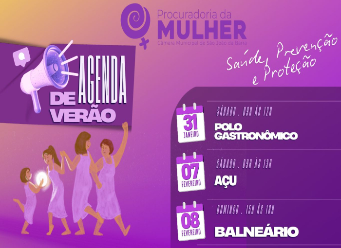 Procuradoria da Mulher terá programação de verão a partir deste sábado (31), em Grussaí
