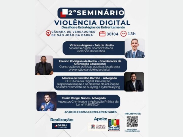 2º Seminário sobre Violência Digital acontece nesta quinta em SJB
