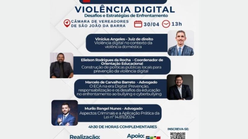 2º Seminário sobre Violência Digital acontece nesta quinta em SJB