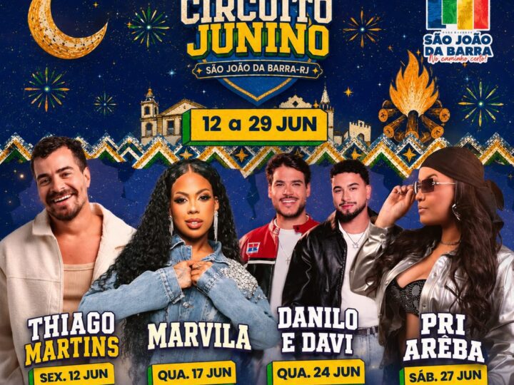 Pagode com Thiago Martins e Marvvila, sertanejo de Danilo e Davi, e piseiro com Pri Arêba no Circuito de SJB