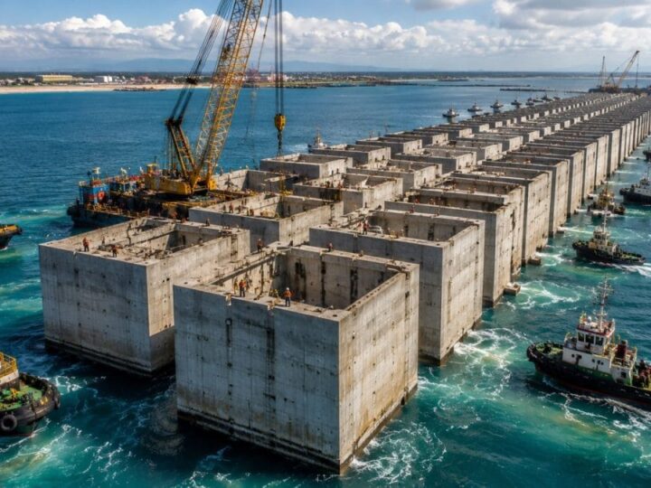 Porto do Açu utiliza tecnologia inédita no Brasil para construir quebra-mar de 3,8 quilômetros