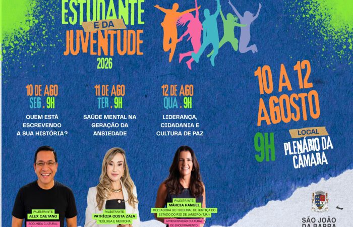 Semana do Estudante e da Juventude de 10 a 12 de agosto na Câmara