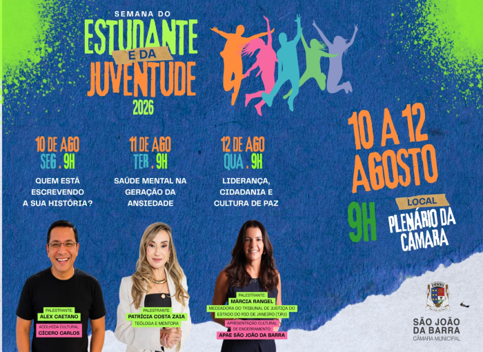 Semana do Estudante e da Juventude de 10 a 12 de agosto na Câmara