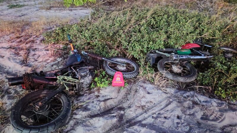 PM apreende duas motocicletas com sinais de adulteração após fuga de suspeitos na região do Açu